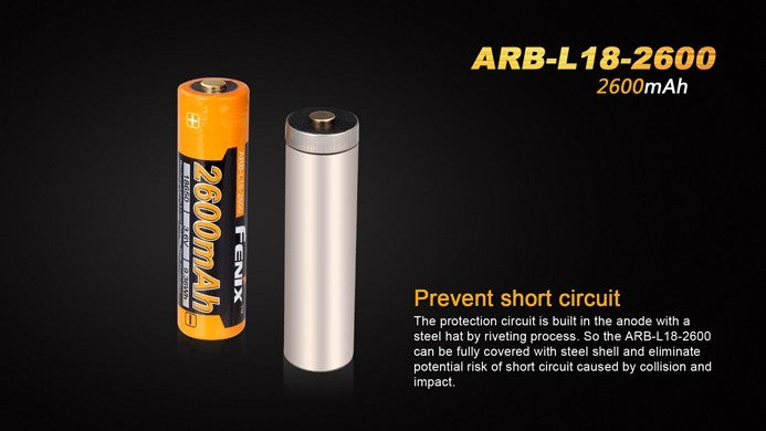 Bateria Fenix 18650 de 2600 mAh ARB-L18-2600