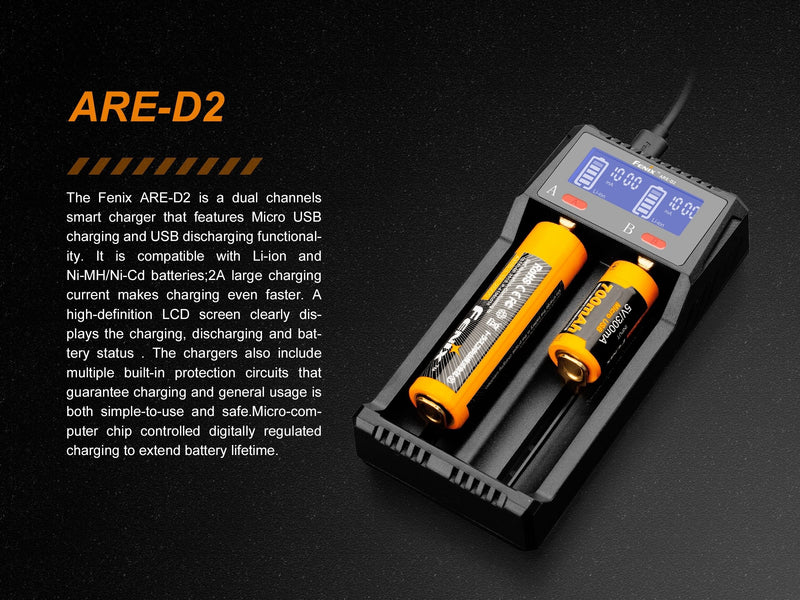 Cargador Fenix Ni-Mh y Li-ION ARE-D2