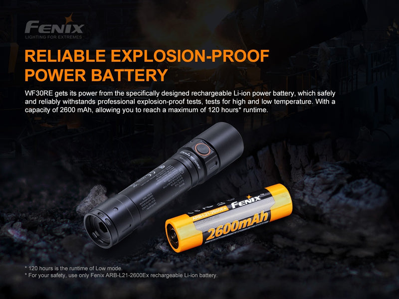 Linterna anti explosiva recargable Fenix WF30RE