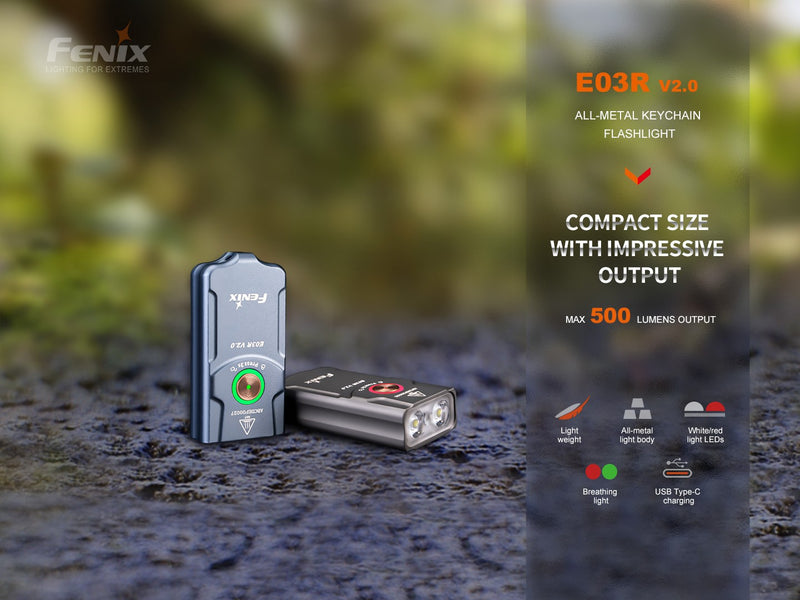 Linterna Recargable Fenix E03R version 2.0 Gris