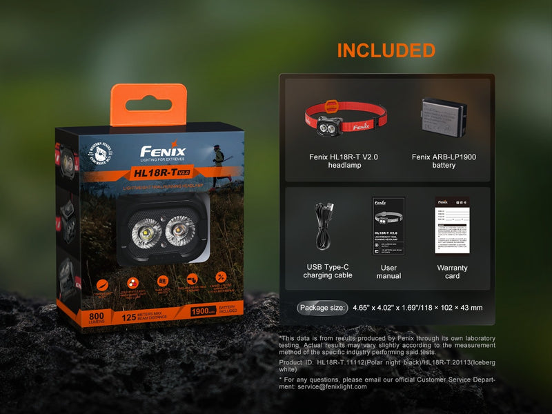 Linterna Frontal Fenix HL18R-T V2.0 negro