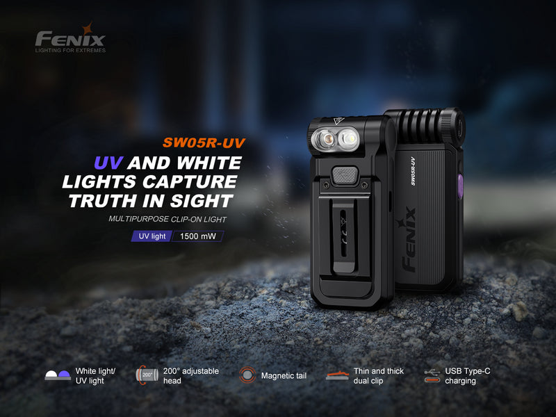 Linterna Recargable Fenix SW05R-UV verde
