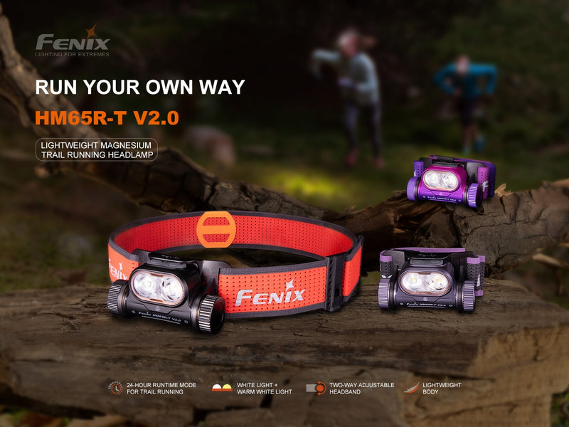 Linterna Frontal Fenix HM65R-T V2.0 violeta