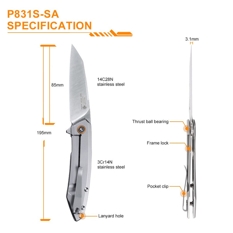Navaja Ruike P831S-SA (Color Plata)