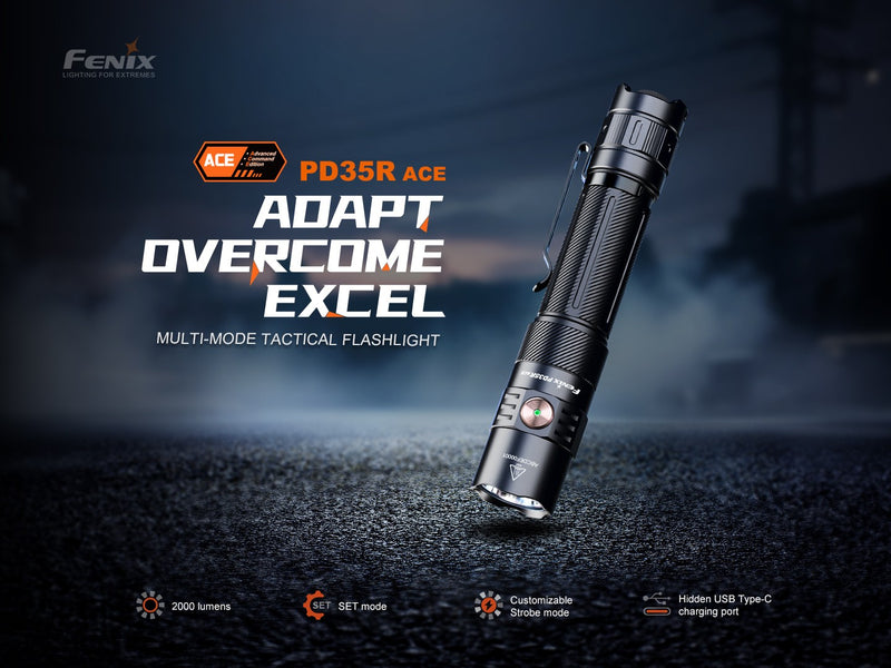 Kit Linterna Fenix PD35R ACE + CL1 ORANGE (BOGO)