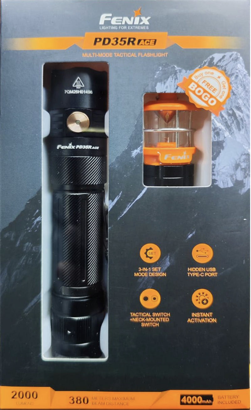 Kit Linterna Fenix PD35R ACE + CL1 ORANGE (BOGO)