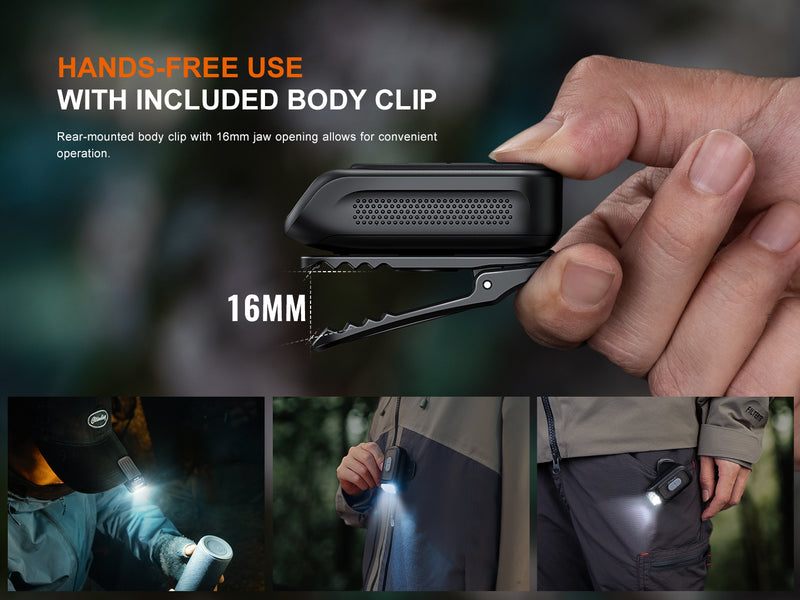 Linterna Recargable Fenix E04R con clip BLANCO