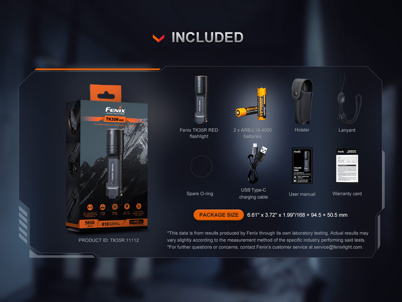 Linterna Led Fenix TK35R RED